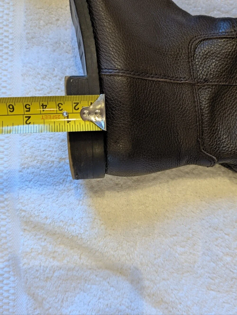 Franco Sarto Brown Pebble Leather Knee High Riding Boots Buckle 6.5M